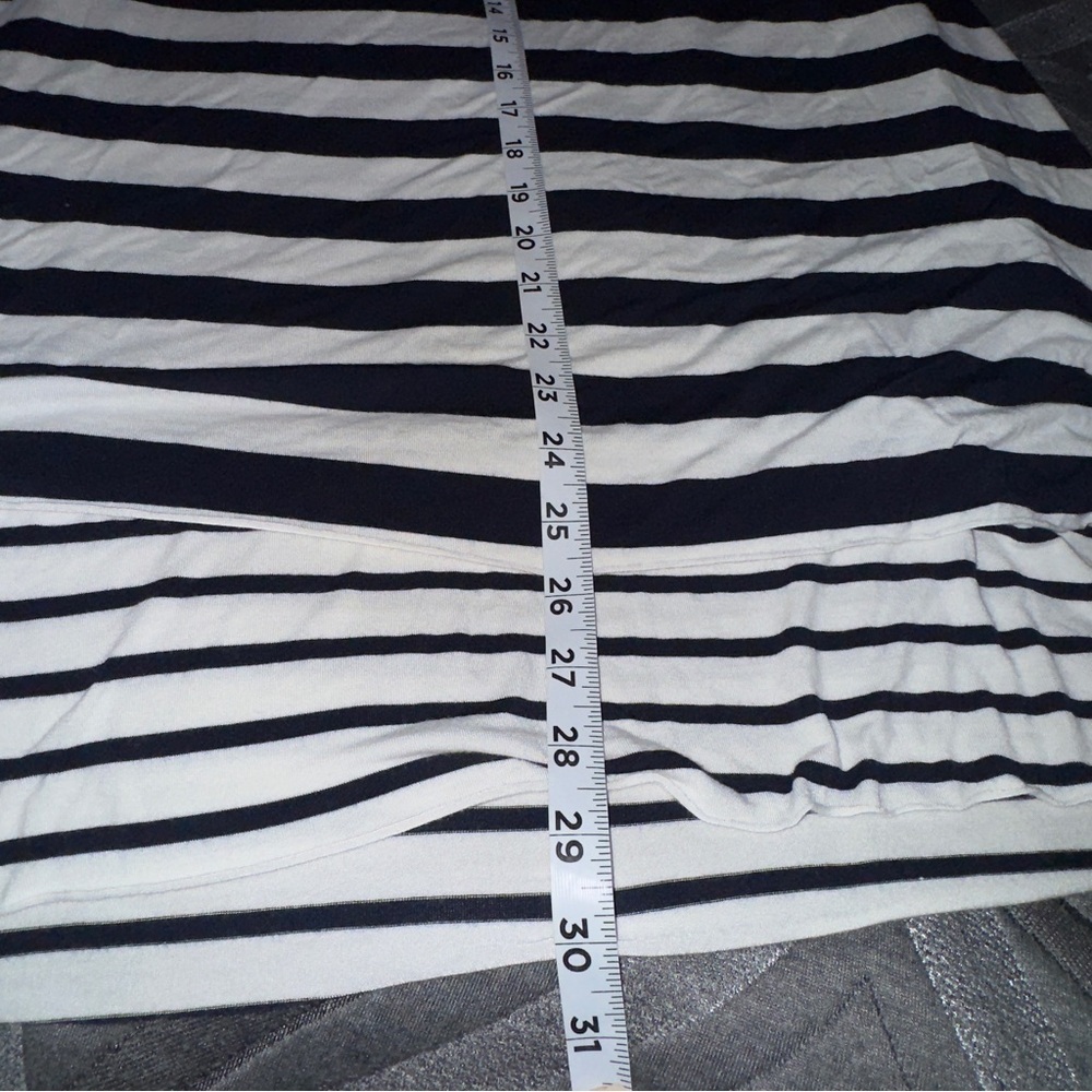 Chelsea & Theodore T Shirt Dress, Navy White Stripe, M, Lined, Rayon, Nautical​​ - Picture 9 of 11